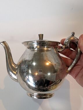 Two Cup Silver Toned Tea Pot From England